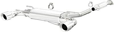 MagnaFlow Cat-Back Performance Exhaust System 15157 - Street Series, Stainless Steel 2.5in Main Piping, Dual Split Rear Exit, Polished Finish 4in Exhaust Tip - Import Car Performance Exhaust Kit