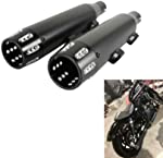 SHARKROAD 3" Black Slip on Mufflers Exhaust for Harley 2014-2021 Sportster XL 883/1200, Increased Sound and Performance by Straight, Free-Flowing