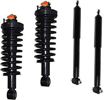 DTA 70014X Full Set -2 Front Complete Strut Assemblies With Springs Mounts 2 Rear Shocks OE Replacement compatible with 2000-2006 Tundra RWD/2WD