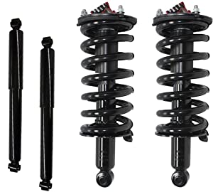 Detroit Axle - 4WD Front Strut w/Coil Spring Assemblies + Rear Shocks Replacement for 2004-2015 Nissan Titan - 4pc Set