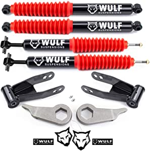 WULF 1-3" Front 1.5-2" Rear Adj Leveling Lift Kit with Extended WULF Shocks compatible with Ford Ranger