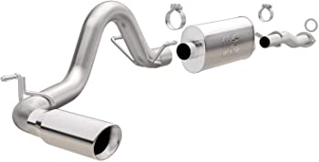 MagnaFlow Cat-Back Performance Exhaust System 19291 - Street Series, Stainless Steel 3in Main Piping, Single Passenger Side Rear Exit, Polished Finish 4in Exhaust Tip - Tacoma Performance Exhaust Kit