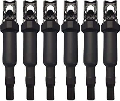 Ignition Coil Pack Set of 6 Compatible with BMW 325Ci 328i 330Ci 335i 525i 528i 530i 535i 545i 745Li X3 X5 M5 M6 Z4 Mini Cooper and More Replaces 0221504470 UF592