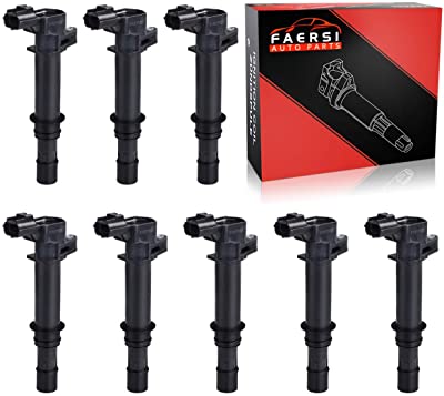 FAERSI Ignition Coil Pack of 8 Compatible with 2002-2007 Dodge Dakota Durango Ram 1500 - J eep Commander Grand Cherokee - Aspen Mitsubishi Raider 4.7L V8 - UF270 UF399 UF297