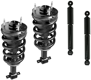 DTA 70001 Full Set 2 Front Complete Struts with Springs and Mounts + 2 Rear Shocks 4-pc Set Excludes Models With Electronic Suspension Fits 2007-2013 Avalanche Yukon 2007-2012 Surburban Tahoe